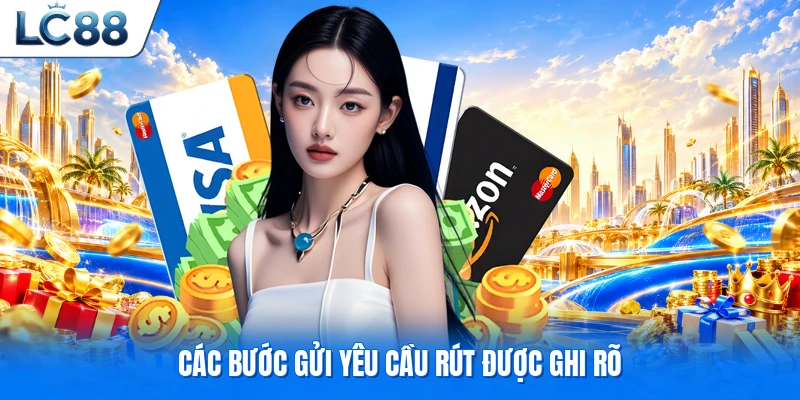 Các bước gửi yêu cầu rút được ghi rõ